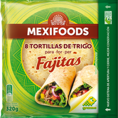 Tortillas trigo MEXIFOODS para fajitas