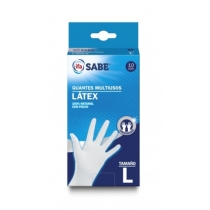 guantes multiusos latex grande 10 unds