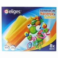 Sorbetes naranja y limon 8 x 80 ml