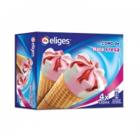 Helado cono nata fresa 4 uds x 120 ml.