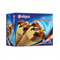 Helado cono vainilla choco 4 x 120 ml.