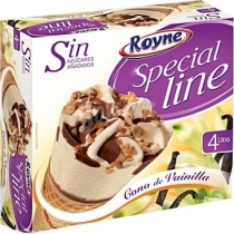 helados sin azucar cono vainilla 4u