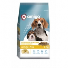 perro cachorros y madres con pollo y arroz  4-kg
